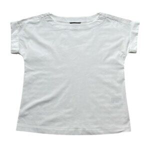 Banana Republic White Short Sleeve Roll Sleeve Top in White Size XS